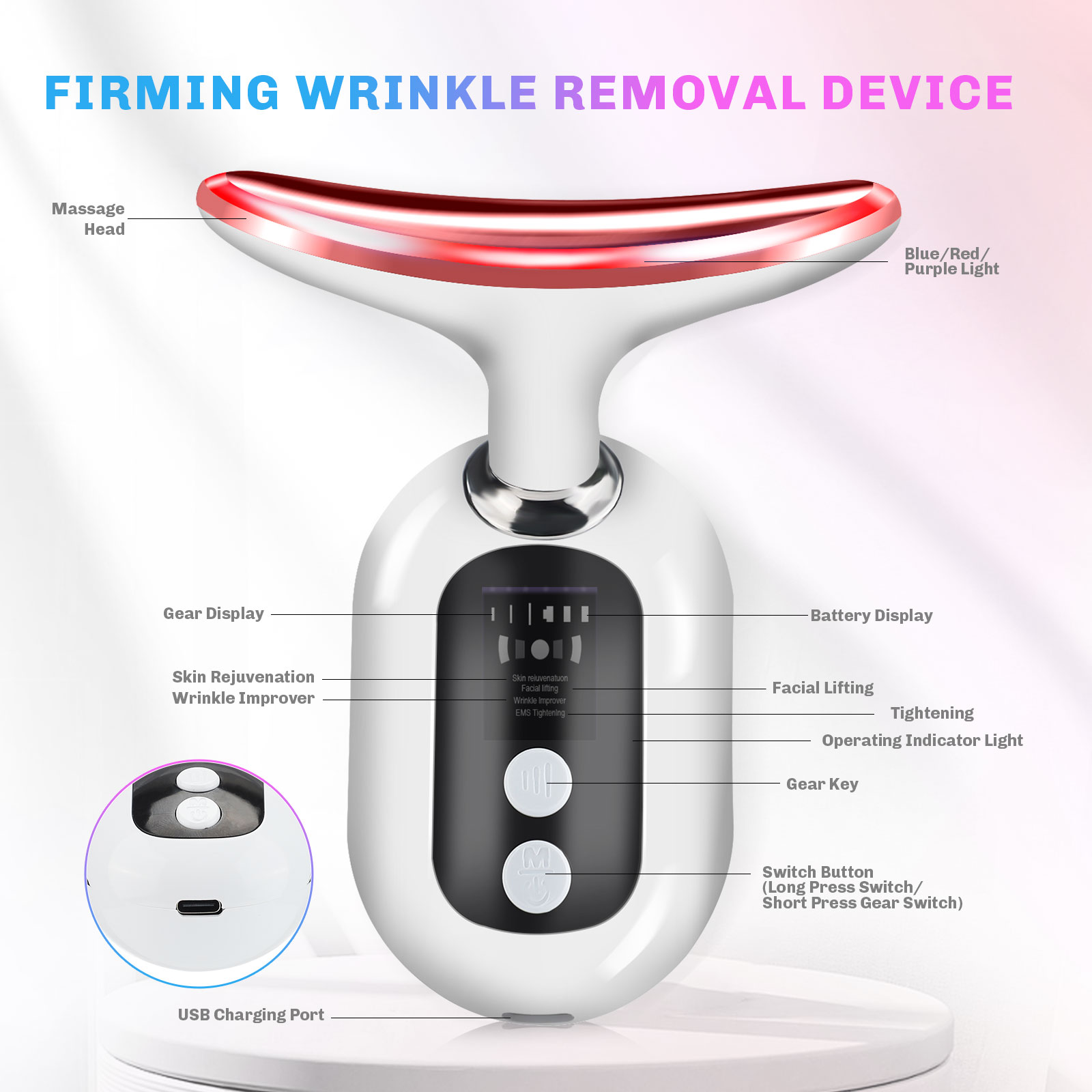 Microcurrent Neck Face Massage - Skincare Glowing review and price