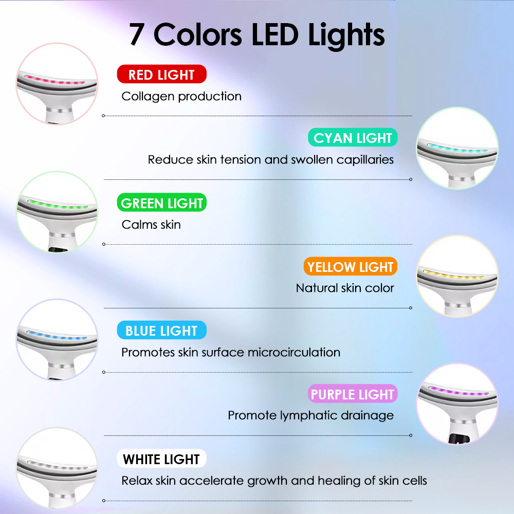 7 Colors LED Lights Face Neck  - Skincare Glowing review and price